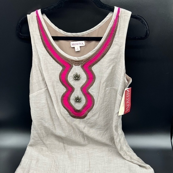 Merona Dresses & Skirts - casual beige tunic beaded dress NWT